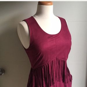 Boutique Brand Maroon Fringe Romper